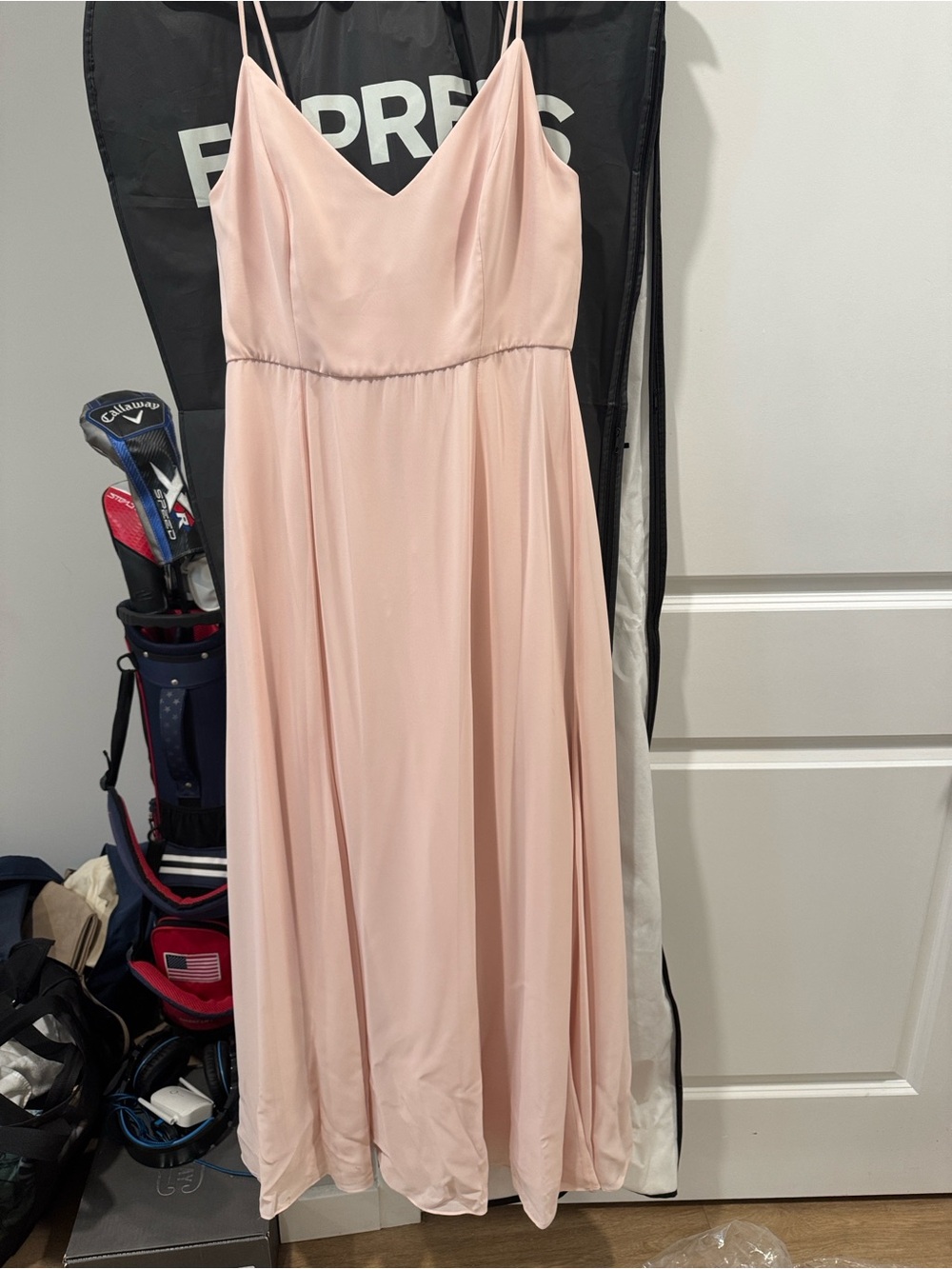 Joanna August Blush Pink Spaghetti-Strap Maxi Dress size 8